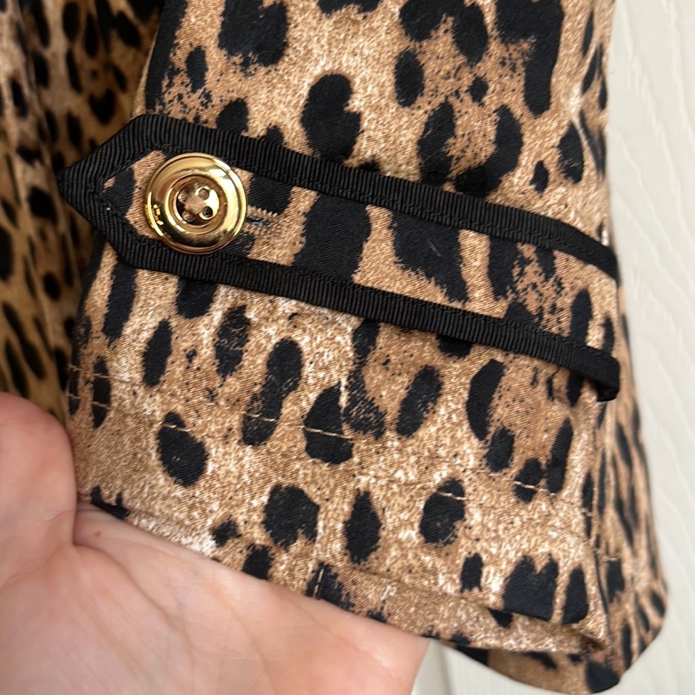 WHBM Leopard‎ Print Double Breasted Swing Trench … - image 9